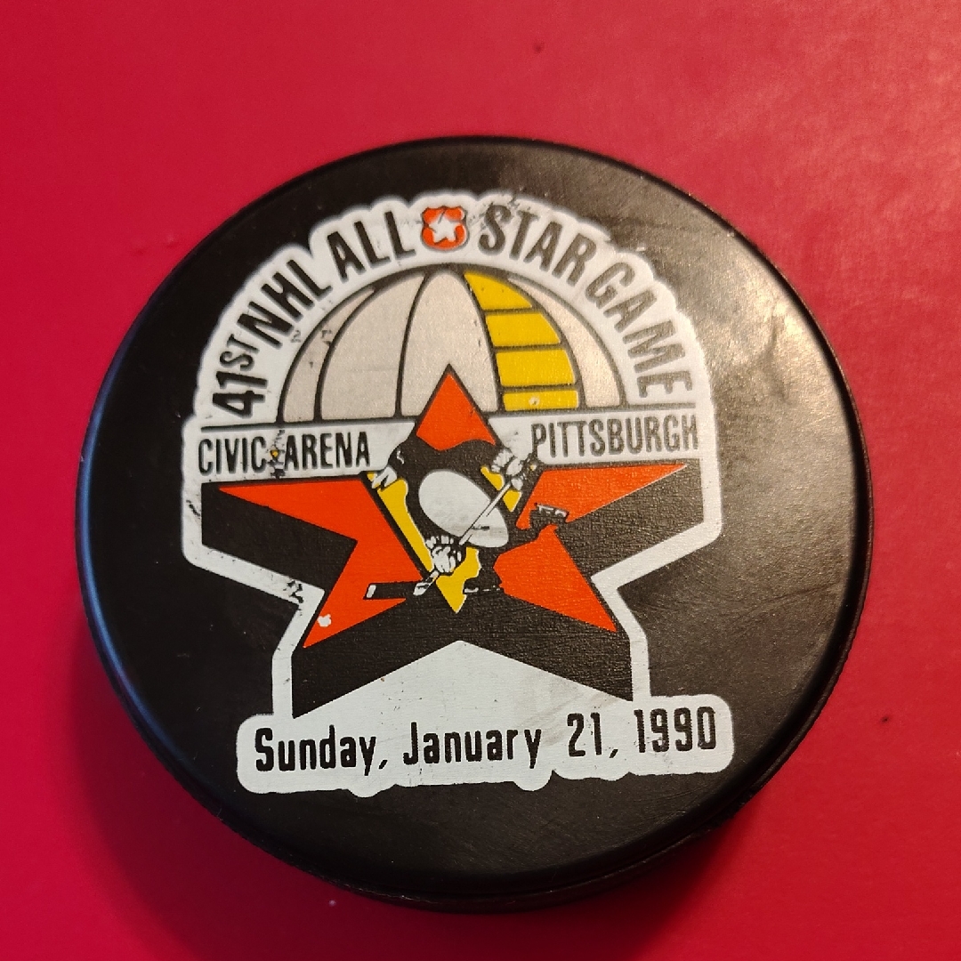 41st Nhl AllStar Game Used Official Puck Sunday January 21 1990 Pittsburgh
